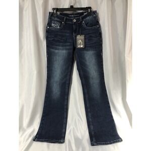 Capri Cowgirl Tuff Taille 25 En Jean Bleu - Neuf Avec étiquettes, Coupe Régulière Femme
